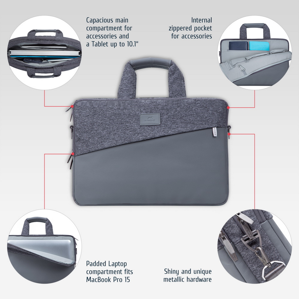 7930 grey MacBook Pro and Ultrabook bag 15.6